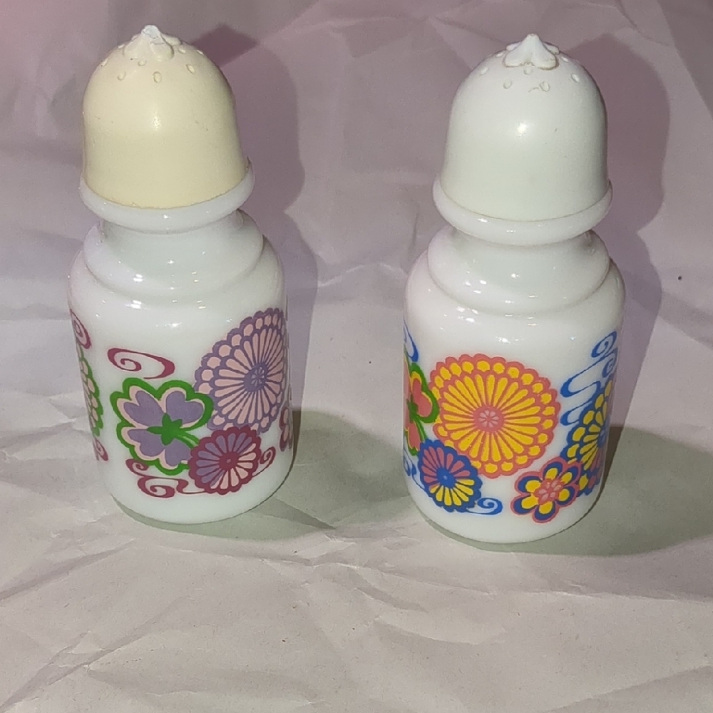 Avon Colorful Floral Salt and Pepper Shakers